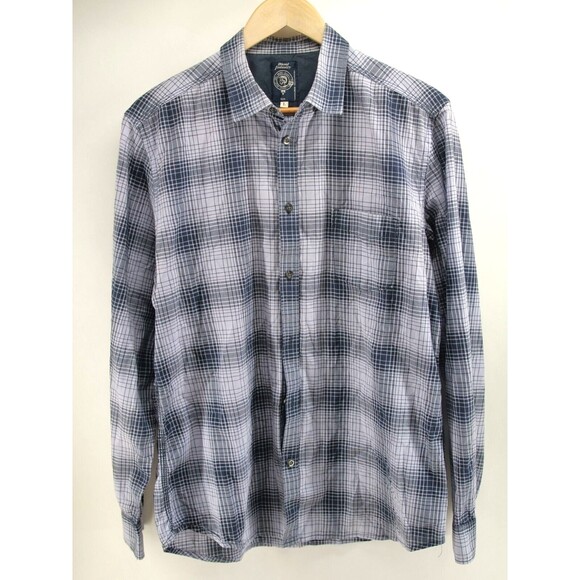 DIESEL‎ Button Down Shirt Mens Large Regular Fit Long Sleeve Plaid Gray - Picture 2 of 7